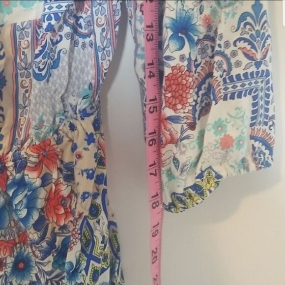 Love Tree Chambray Floral Women's Romper Size Large - Picture 3 of 7